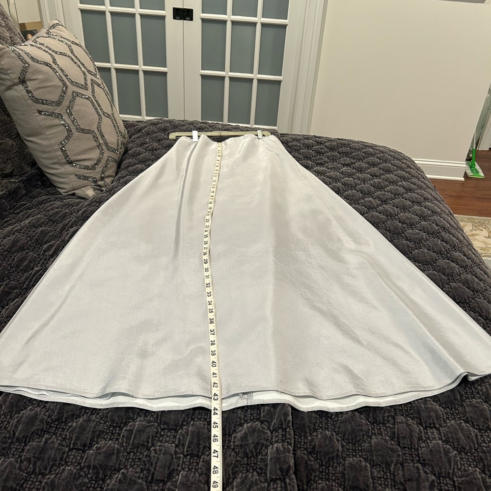 Silver A-line formal skirt